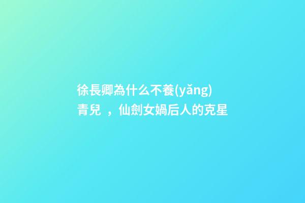 徐長卿為什么不養(yǎng)青兒，仙劍女媧后人的克星